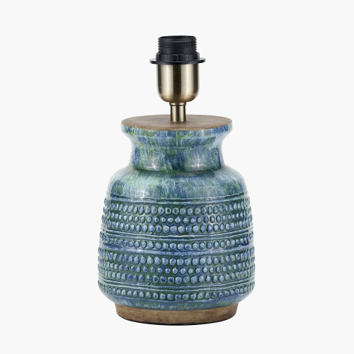 Theano Dot Blue Glaze Table Lamp Base