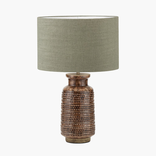 Brown Base & Edward 35cm Green shade