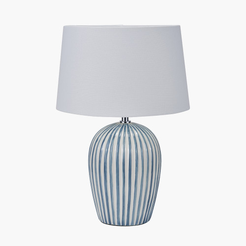 Cannes Blue Stripe Ceramic Table Lamp