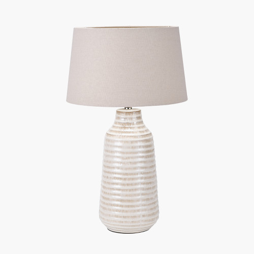 Nya White Scratch Ceramic Table Lamp