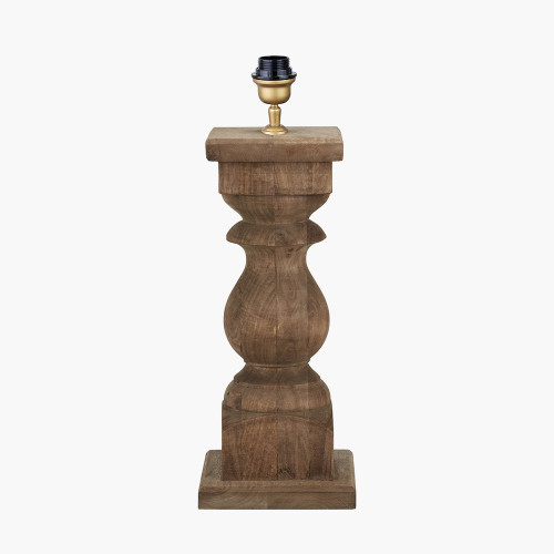 Kavya Brown Turned Wood Table Lamp Base