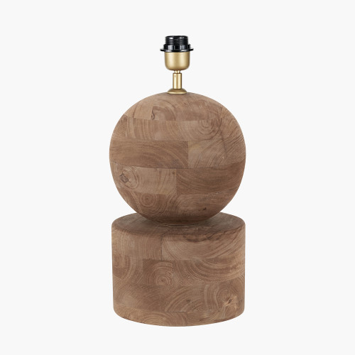 Ziva Brown Round Wood Table Lamp Base