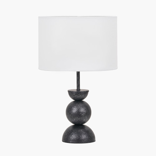 Vala Graphite Metal Textured Ball Table Lamp