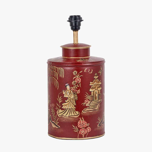 Red Hand Painted Metal Table Lamp Base