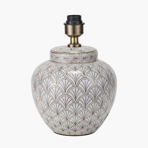 White Art Deco Ceramic Table Lamp Base