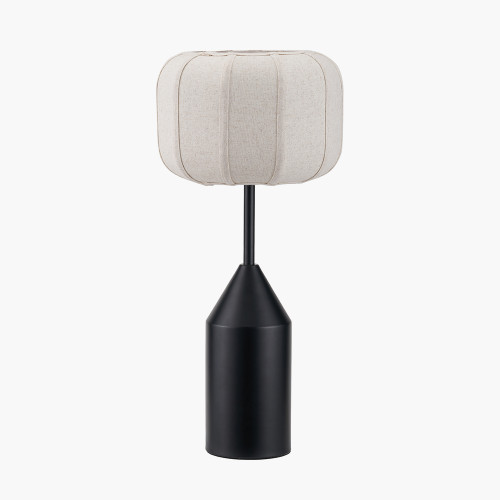 Oscar Black Metal & Linen Table Lamp