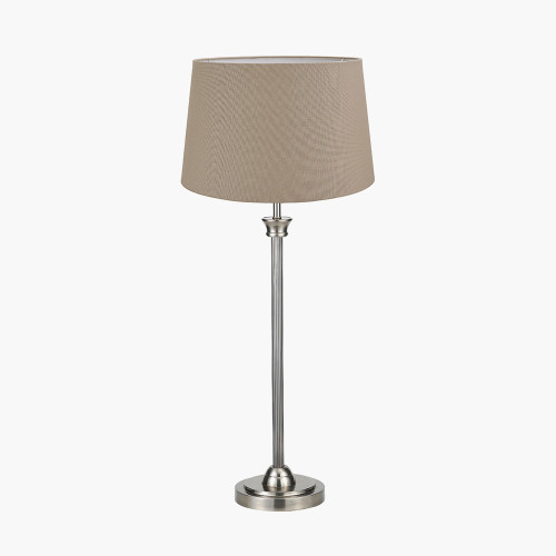 Salvatore Silver Lamp/ Winston 35cm Taupe shade