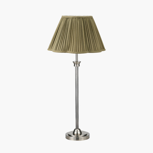 Salvatore Silver Lamp/Malia 35cm Green shade