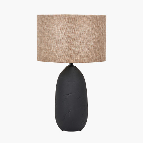 Erika Black Textured Ceramic Table Lamp