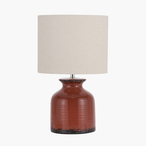 Nori Terracotta Crackle Ceramic Table Lamp