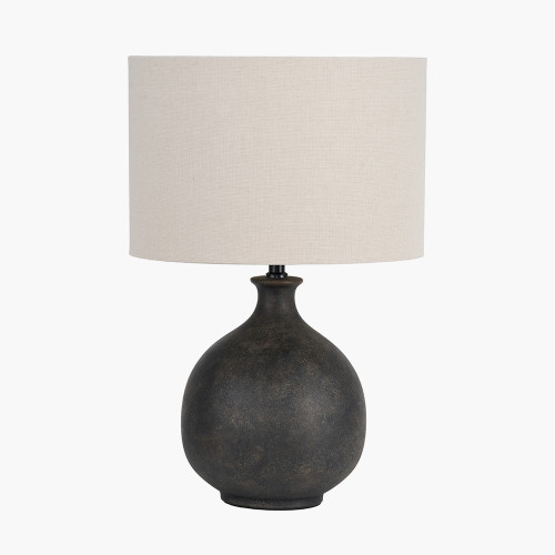 Kovu Bronzed Round Ceramic Table Lamp