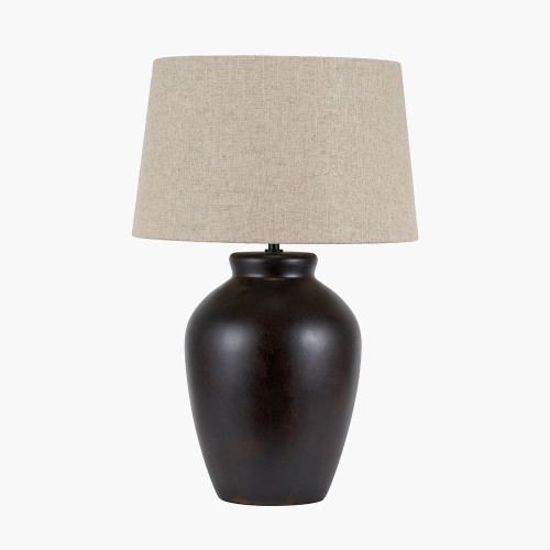 Espresso Black Brown Ceramic Table Lamp