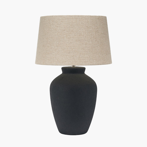 Areia Black Textured Ceramic Table Lamp