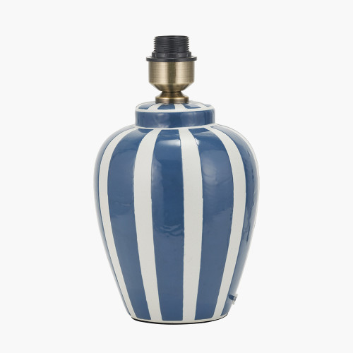 Priscilla Blue Striped Ceramic Lamp Base