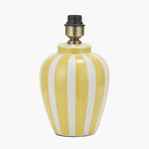 Priscilla Yellow Striped Ceramic Lamp Base