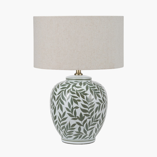 Laurel Olive Leaf Lamp/Quinn Hopsack shade