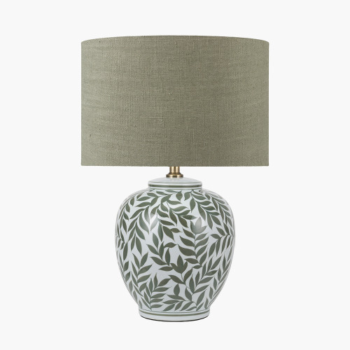Laurel Olive Leaf Lamp/edward green shade