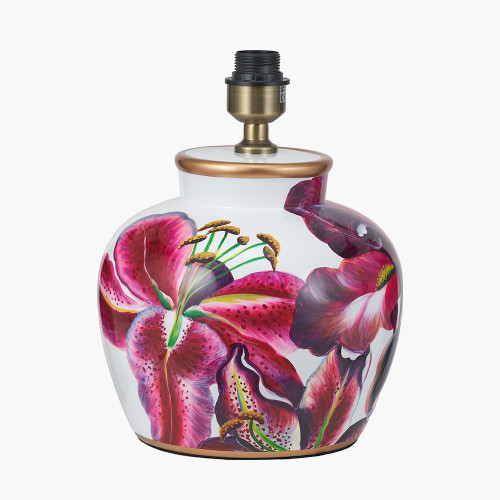 Laelia Pink Orchid Ceramic Urn Table Lamp Base