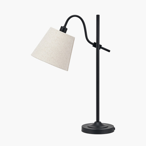 Ari Black Metal Curved Arm Table Lamp