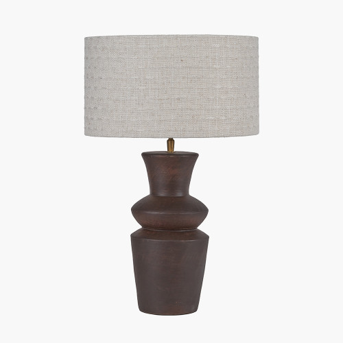 Dark Brown Curved Teracotta Table Lamp