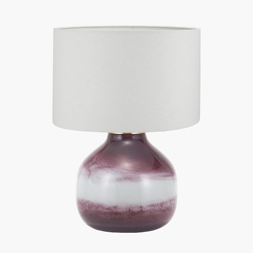 Juno Plum Lamp/Lino 30cm white shade