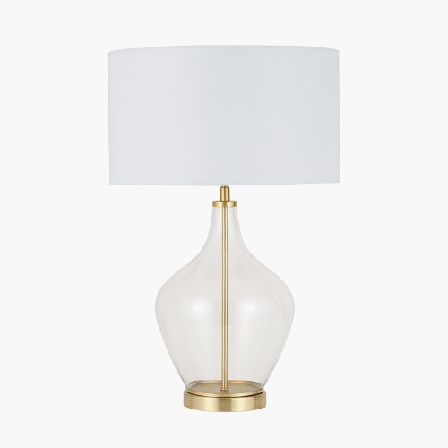 Rowen Clear Glass/Champagne Metal Lamp