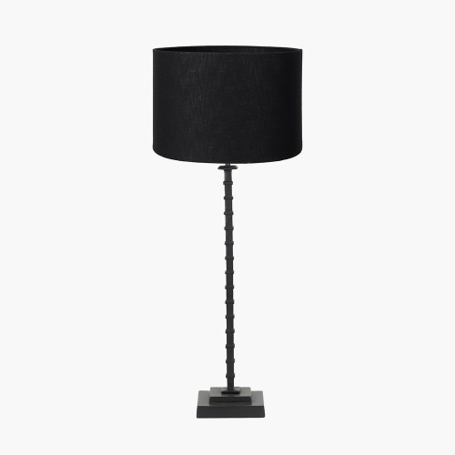 Everett Ribbed Lamp/Lino black shade