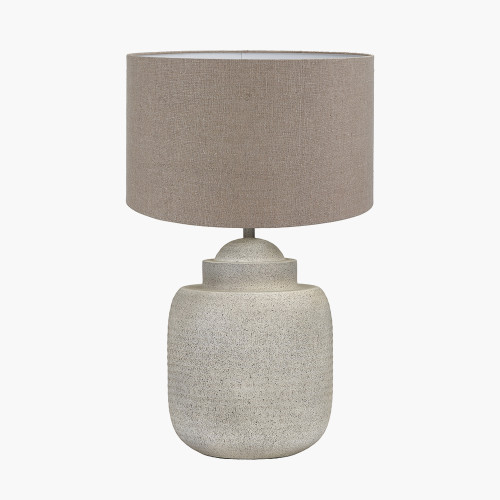 Raj Stone Gry Lamp/edward natural shade