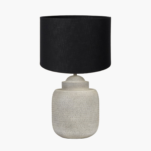 Raj Stone Gry Lamp/lino black shade