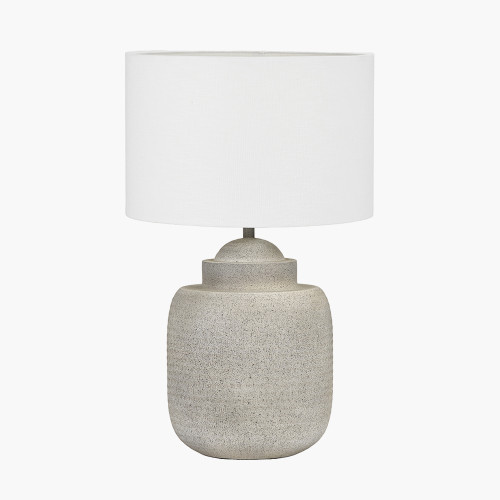 Raj Stone Gry Lamp/lino white shade