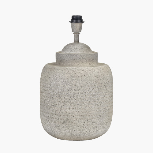Raj Stone Grey Metal Urn Shaped Lamp Base