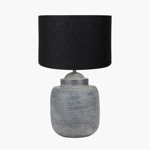 Raj charcoal Gry Lamp/lino black shade