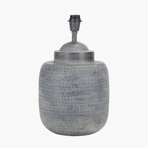 Raj Grey Hammered Metal Lamp Base