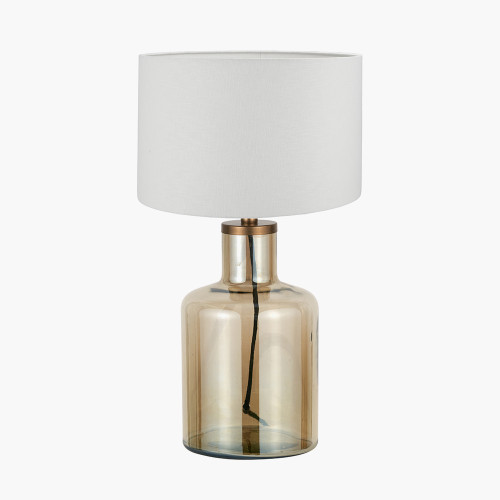 Palmo Smoke Lamp/Lino white shade