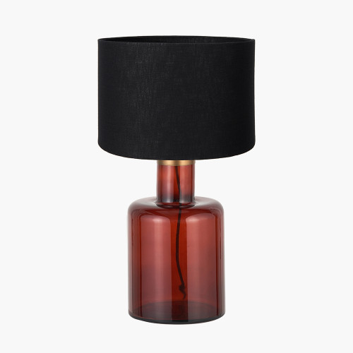 Palmo Amber Lamp/lino black shade