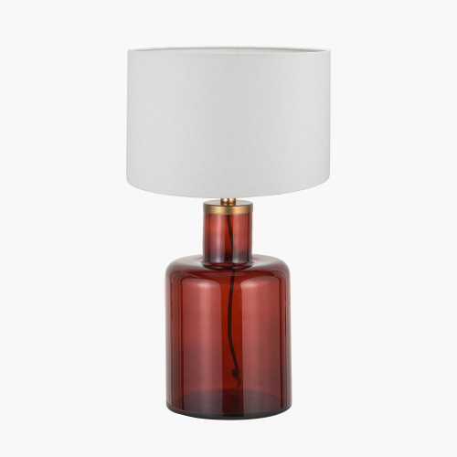 Palmo Amber Lamp/lino white shade