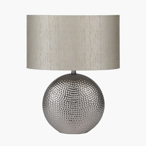 Silver Textured Ceramic Table Lamp