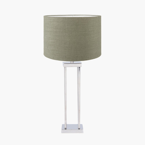 Nickel Lamp/Edward 40cm Pistachio shade