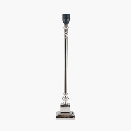 Nickel Metal Stick Table Lamp 