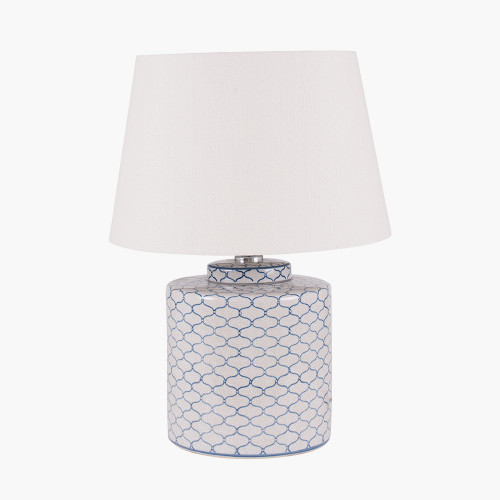 Grey and Blue Detail Ceramic Table Lamp