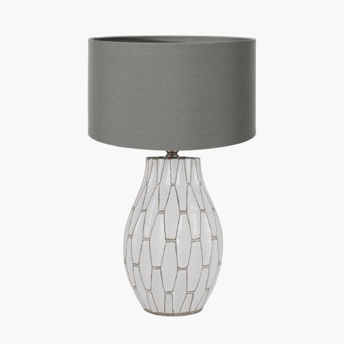 Gaudi White Lamp/Harry 35cm grey shade