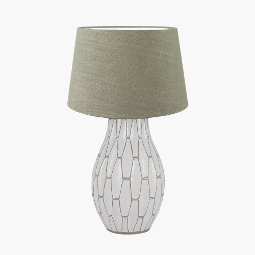 Gaudi White Lamp/Milos 35cm Green shade