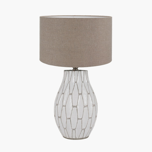 Gaudi White Lamp/edward 35cm natural shade