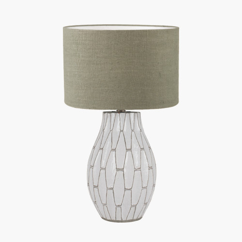 Gaudi White Lamp/edward 35cm Green shade