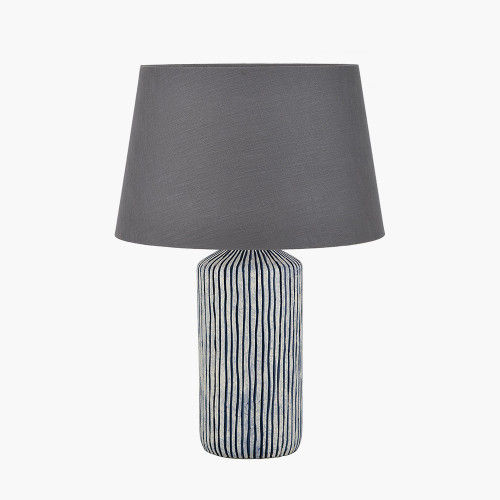 Bude Blue Lamp & Lys 40cm Grey shade