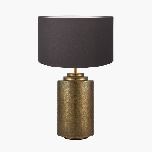Zuri L Brass Lamp & Henry 45cm grey shade