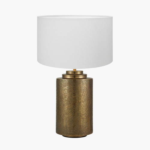 Zuri L Brass Lamp & Henry 45cm white shade