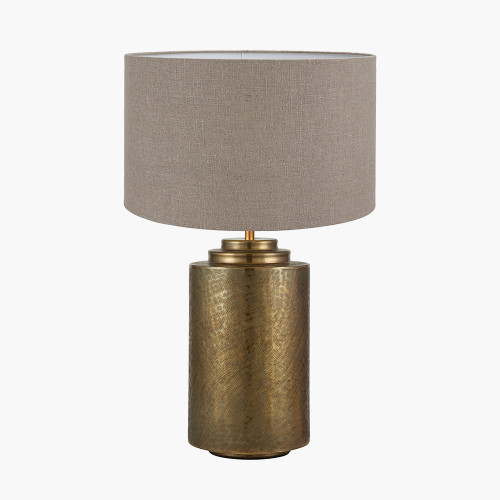 Zuri L Brass Lamp & edward 45cm natural shade