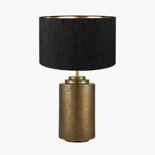 Zuri L Brass Lamp & stellan 45cm black shade