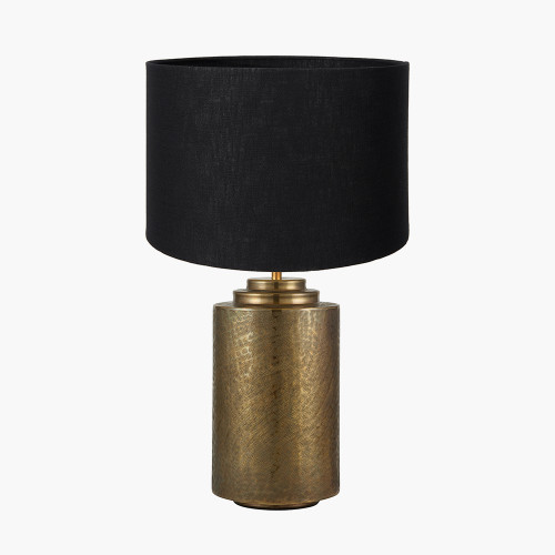 Zuri L Brass Lamp & Lino 45cm black shade